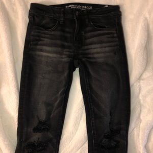 American Eagle Black Ripped Jeans